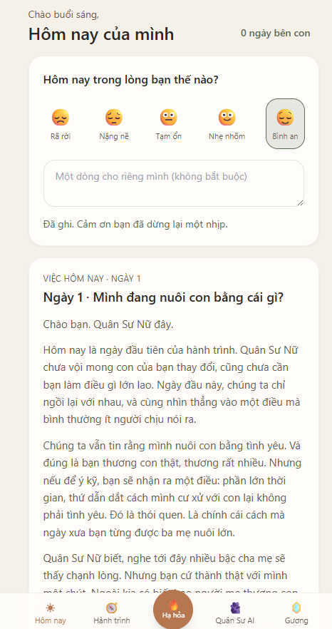 Màn hình Hôm nay